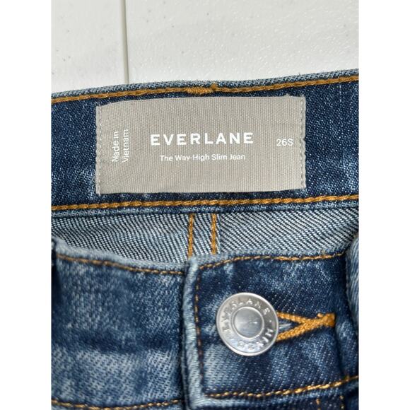 Everlane Jeans Womens 26S Blue The Way-High Slim Jean Stretch Denim Organic - Picture 3 of 10